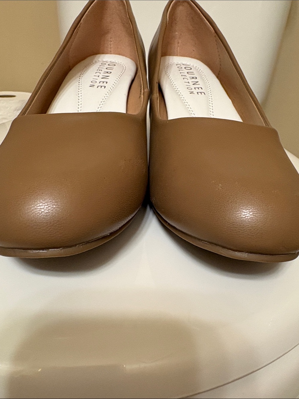 Like New! Journee Collection Tan pumps - Picture 6 of 7